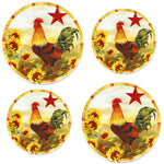 Reston Lloyd Electric Stove Burner Covers, set of 4, Morning Rooster All-Over