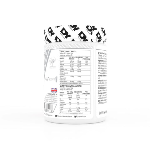 DY Nutrition Collagen Complex  Nutritional Information