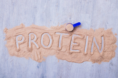 Protein written out in protein powder