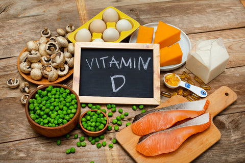 A spread of foods that contain vitamin D