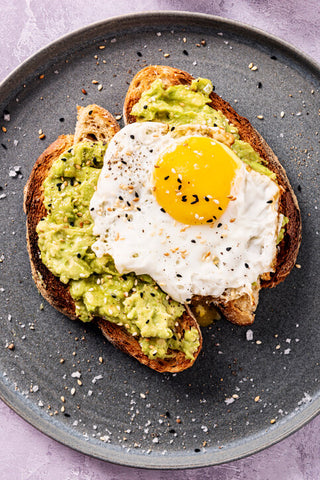 Eggs a good source of vitamin B-12, on avocado toast