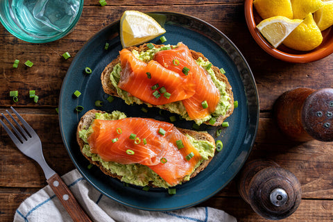 Salmon on avocado toast packed with vitamin D