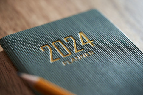 a close up of a 2024 planner