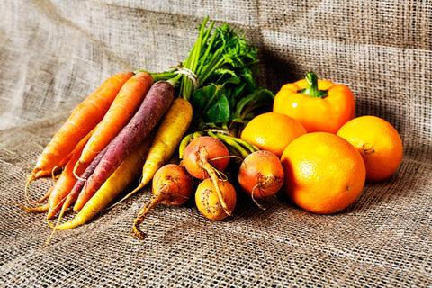 Carrots and pumpkins filled with beta carotene