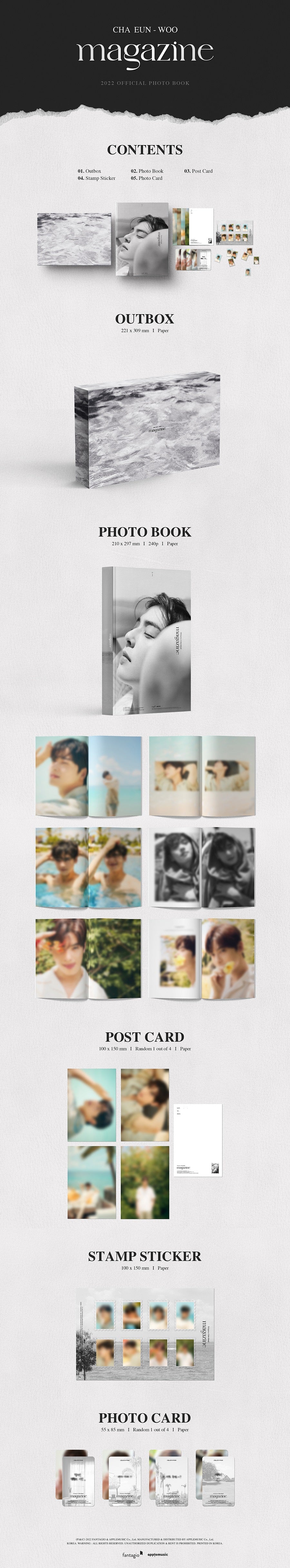 ASTRO 1st Mini Album Spring UP Photo Card ( Cha Eun Woo )