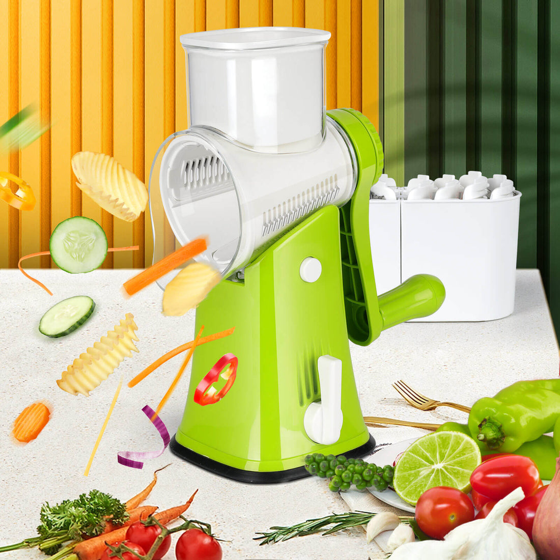 Thsue Home Kitchen Cheese Grater, Rotary Cheese Grater, Handheld