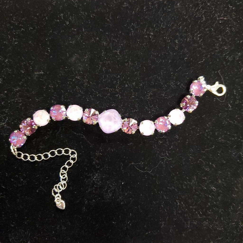 Under the Cherry Blossoms artist Gail Bonsignore's purple bracelet