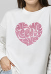 All we need is love Damen Sweatshirt Farbe Weiß