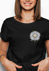 PEACE Sunflower Damen Tshirt Farbe Black