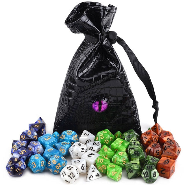 Pearl Swirl Dice Bundle B With Dice Bag 42 Piece 6 Dice Sets Bigrollerdice