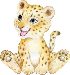 Baby Leopard Cub Wall Decal Safari Animal Wall Sticker Removable Fabric Vinyl | DecalBaby
