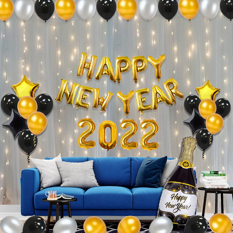 Black and Golden New Year Decoration Kit