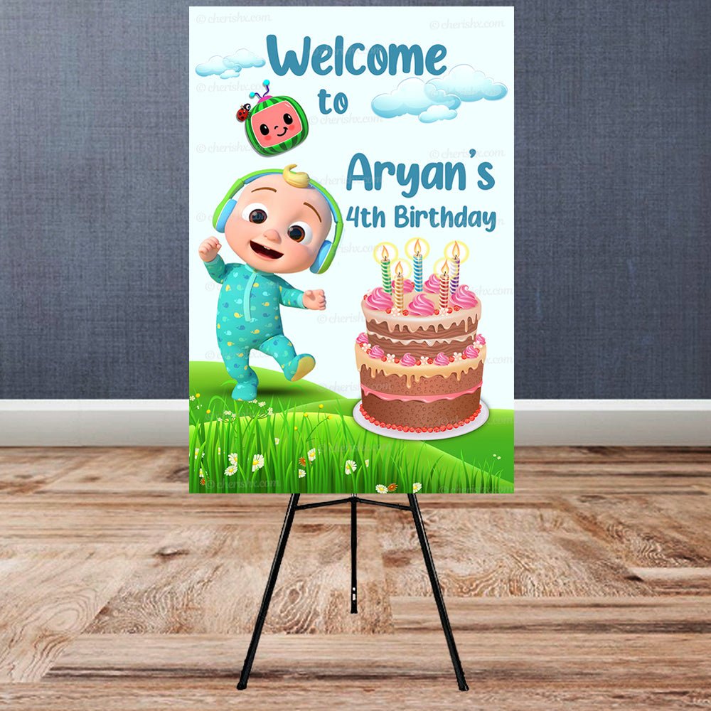 CocoMelon Theme Personalized Welcome Board for Kids Birthday ...