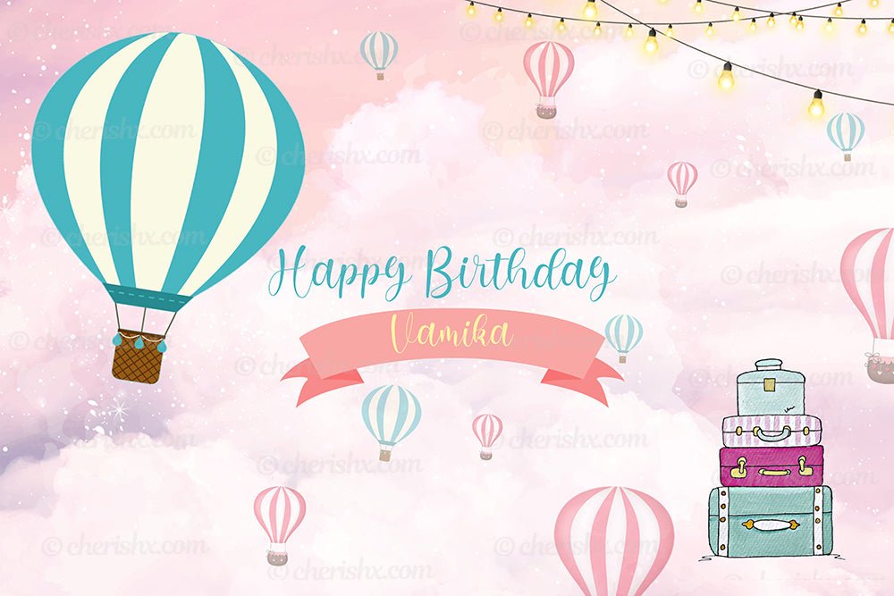 Hot Air Balloon Theme Personalized Backdrop for Kids Birthday - Flex –  FrillX