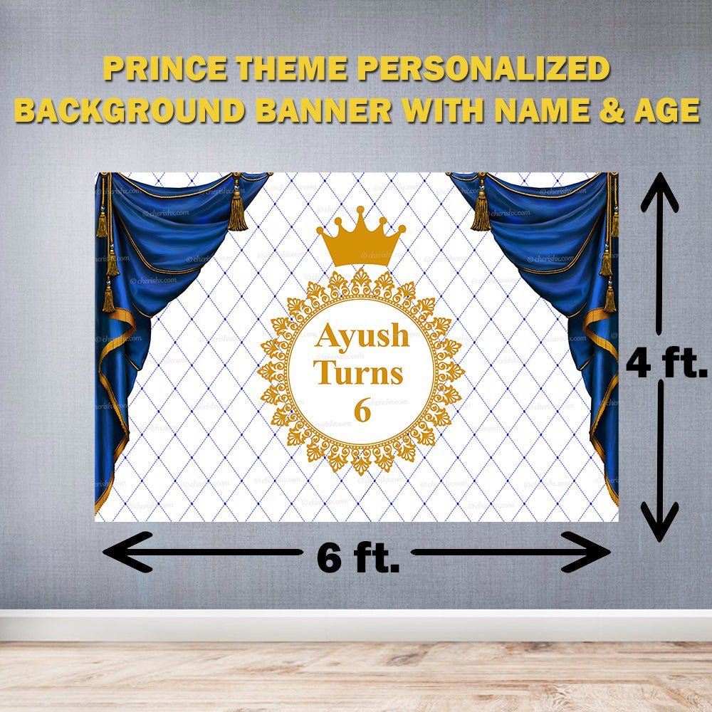 Prince Theme Personalized Backdrop for Kids Birthday - Flex banner  freeshipping - CherishX Partystore – FrillX