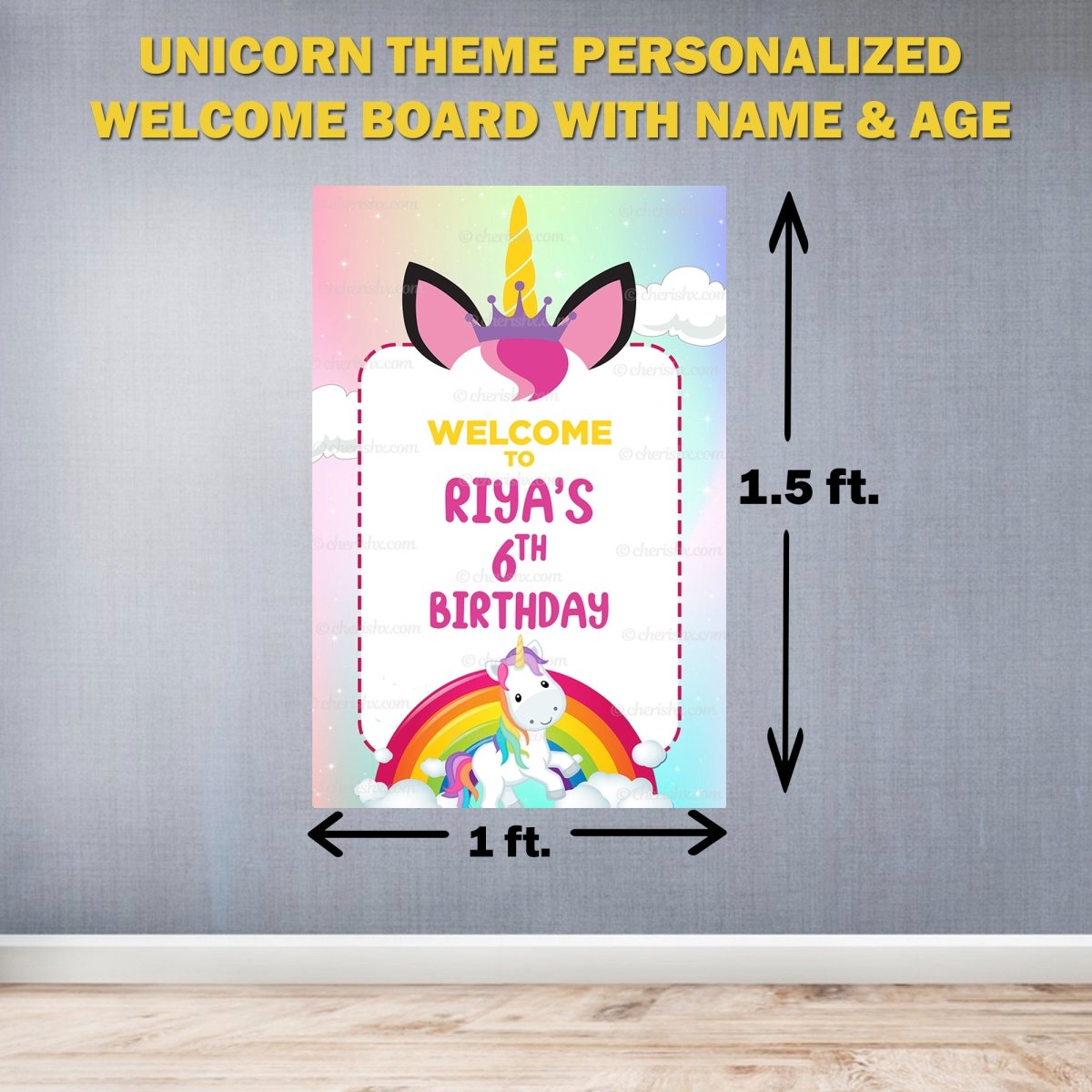 Unicorn Theme Personalized Welcome Board for Kids Birthday - Welcome ...