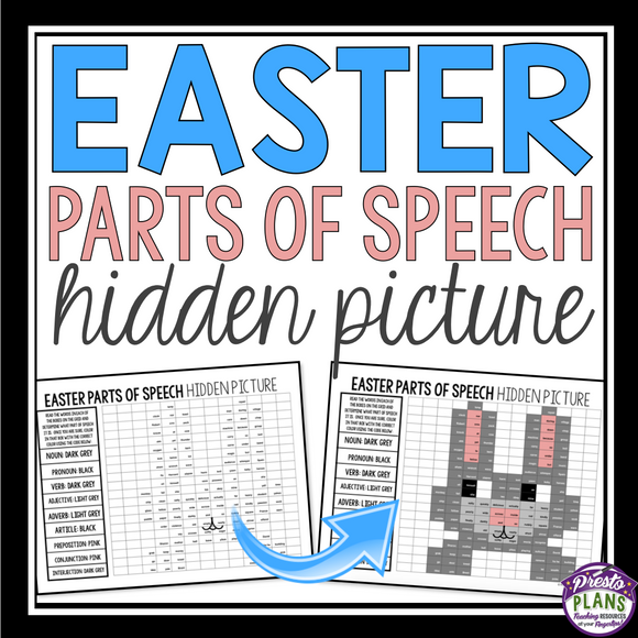 EASTER PARTS OF SPEECH: HIDDEN MYSTERY PICTURE