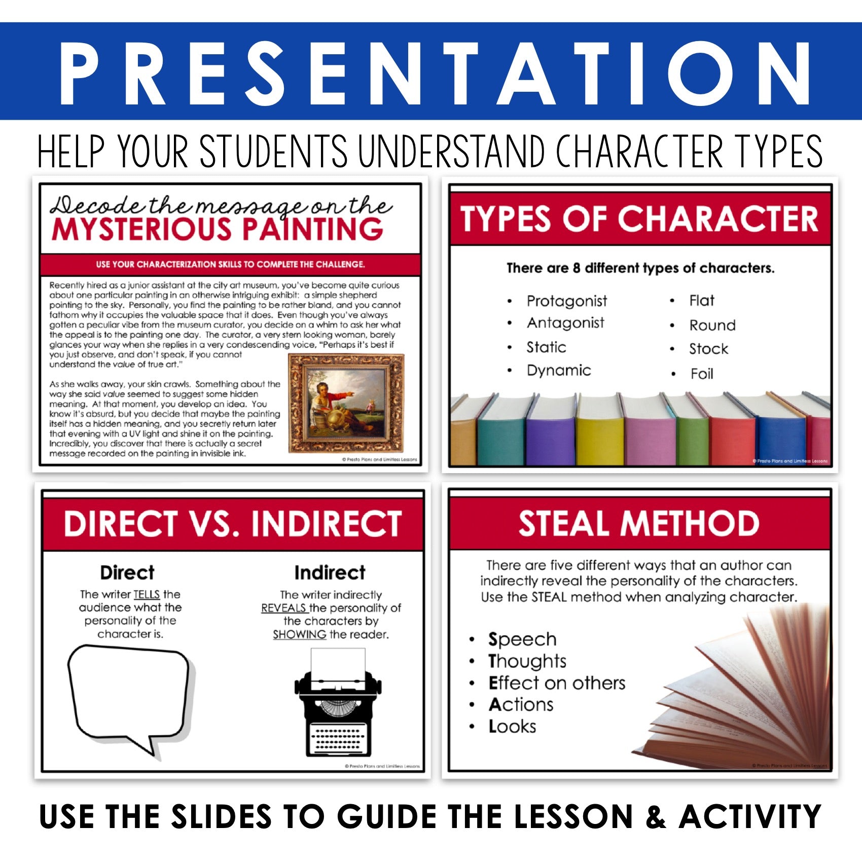 Characterization Activity Interactive Reading Challenge Escape Presto Plans