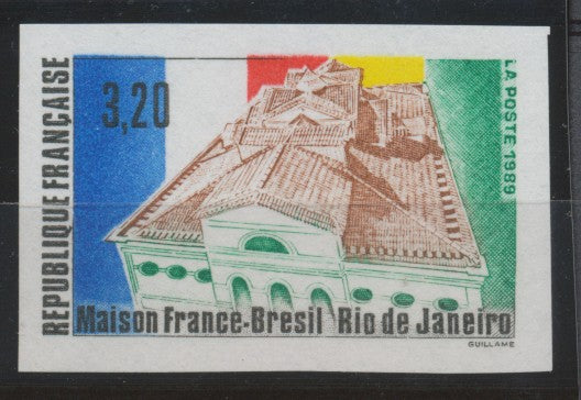 1990 France N°2661a 3f.20 multicolore Non dentelé Neuf luxe** COTE 23€ D2223