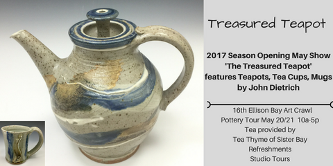 invitation to pottery teapot show in door county