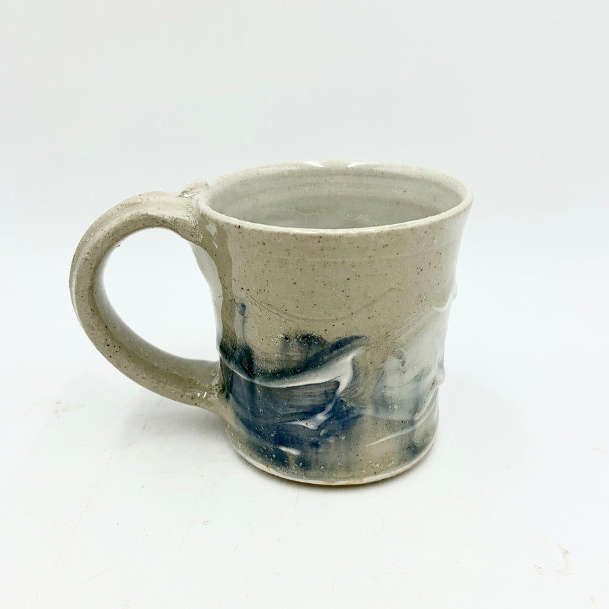 Handmade Pottery Short Mug - Door County Blue