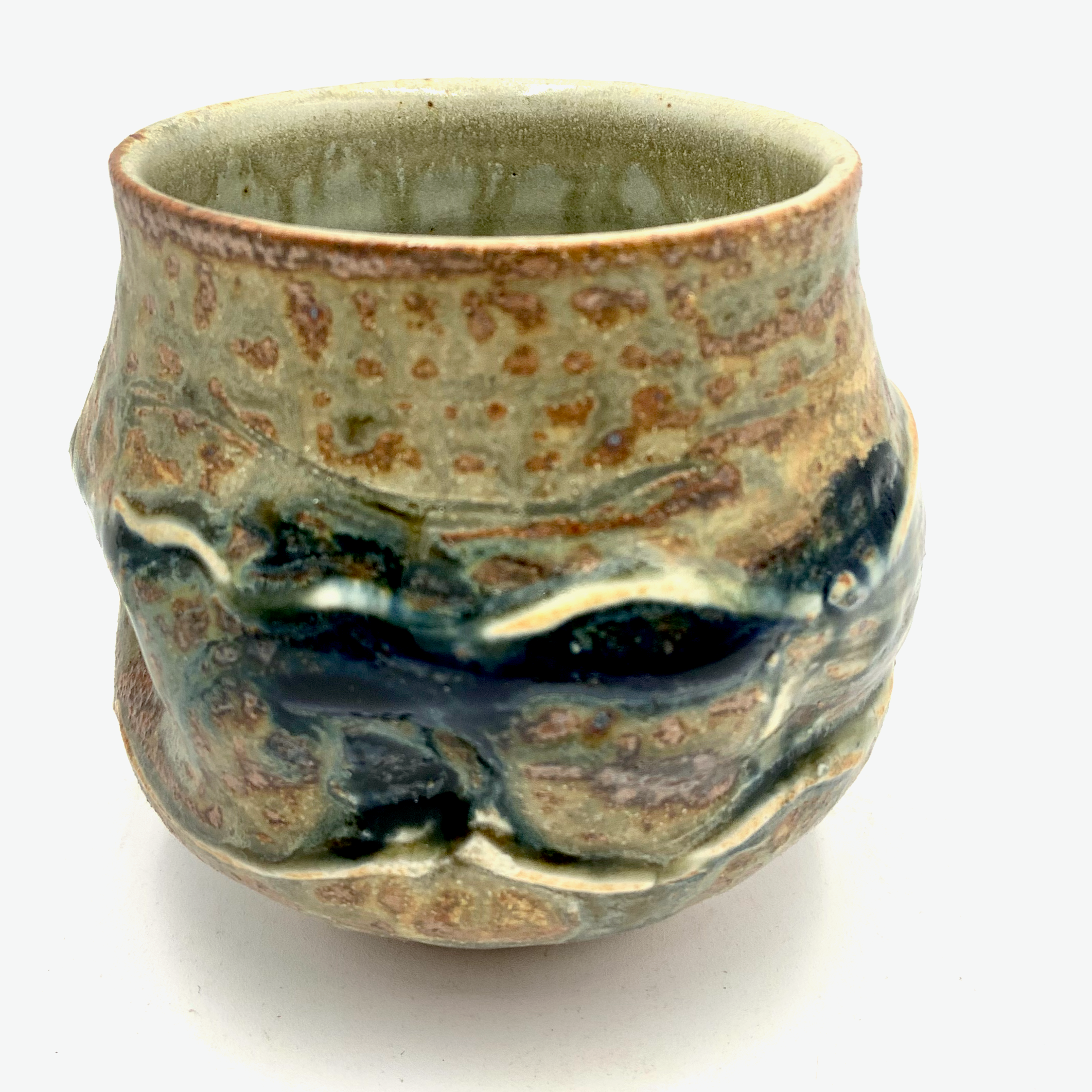 Handthrown Pottery Tea Bowl: Lake Michigan Blue