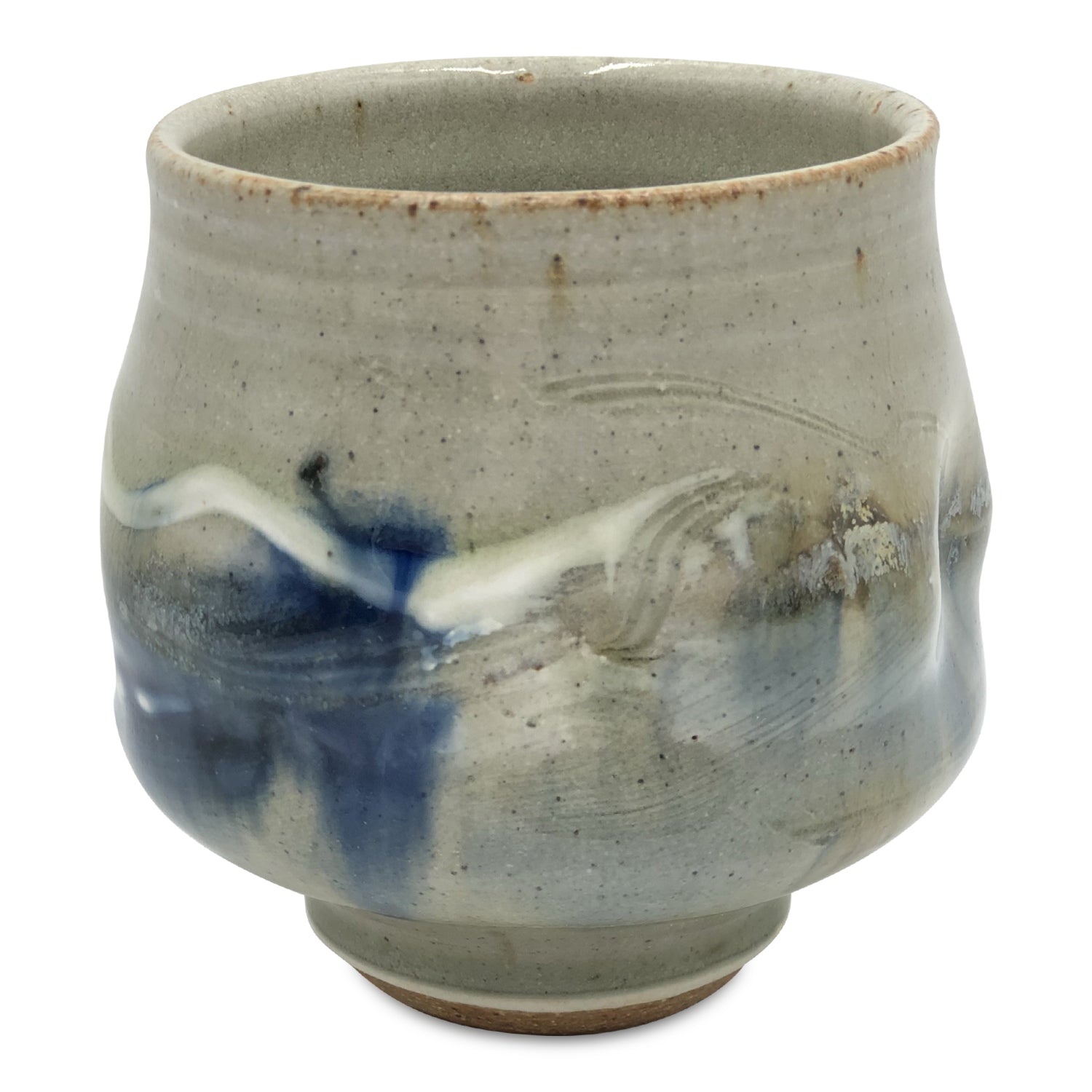 Handthrown Pottery Tea Bowl: Door County Blue