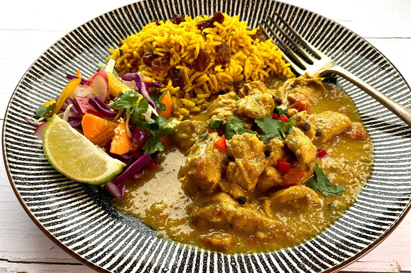 SRI LANAKAN COCONUT & LIME CURRY WITH YELLOW RICE