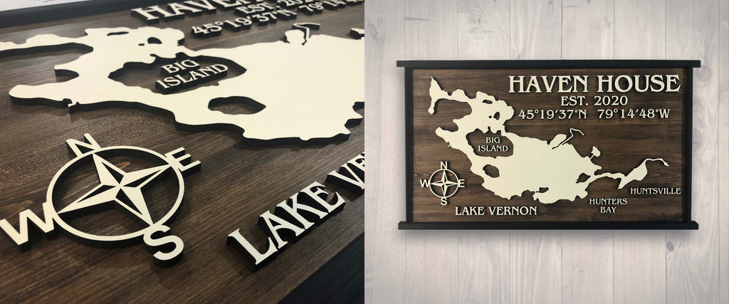 Custom 3D Wooden Lake Signs