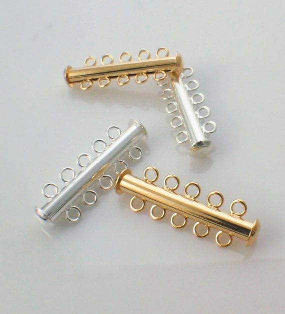4 Slide Lock Clasps - 2, 3, 4, 5 Strands - You Pick From 7 Finishes - 100% Guarantee
