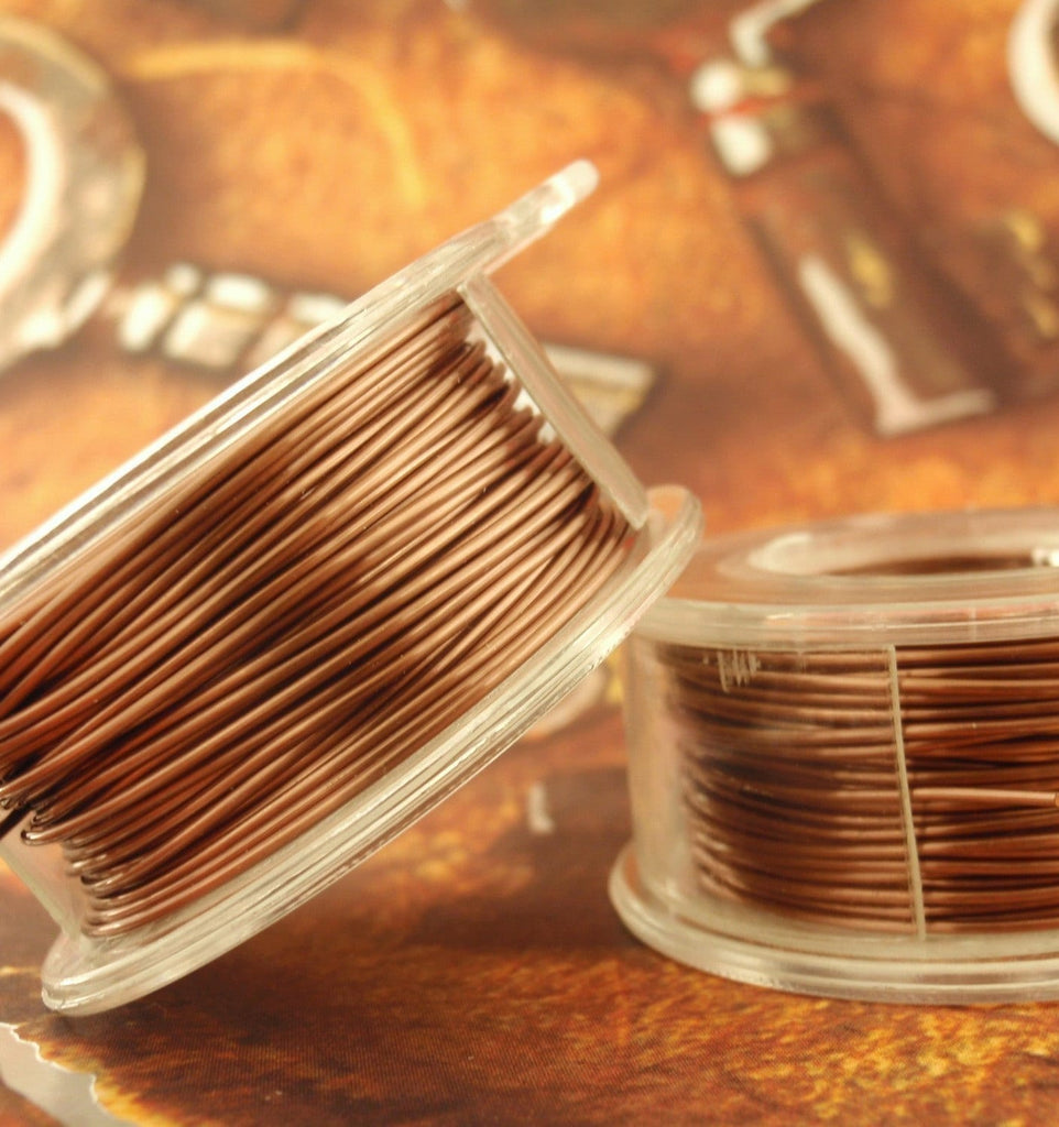  LeGold 22 Gauge 10 Yards Copper Craft Wire Silver Plated  Tarnish Resistant Antique Bronze Color
