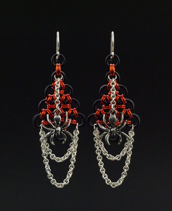 Chainmaille Tutorial  - Halloween Tree Earrings - Simple Enough for a Beginner - Fun for Everyone