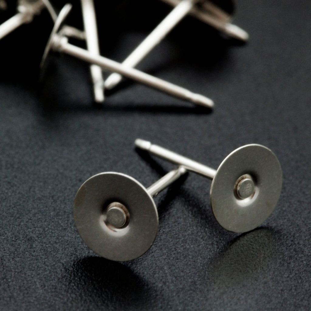 Fancy Sterling Silver Earring Posts Mountings - 4mm, 5mm, 6mm or
