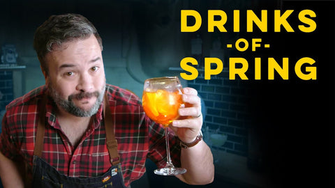 YouTube video thumbnail image of Man holding orange cocktail for How To Drink Episode Drinks of Spring