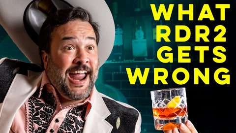 man with cowboy hat holding cocktail for How to Drink YouTube video rdr 2