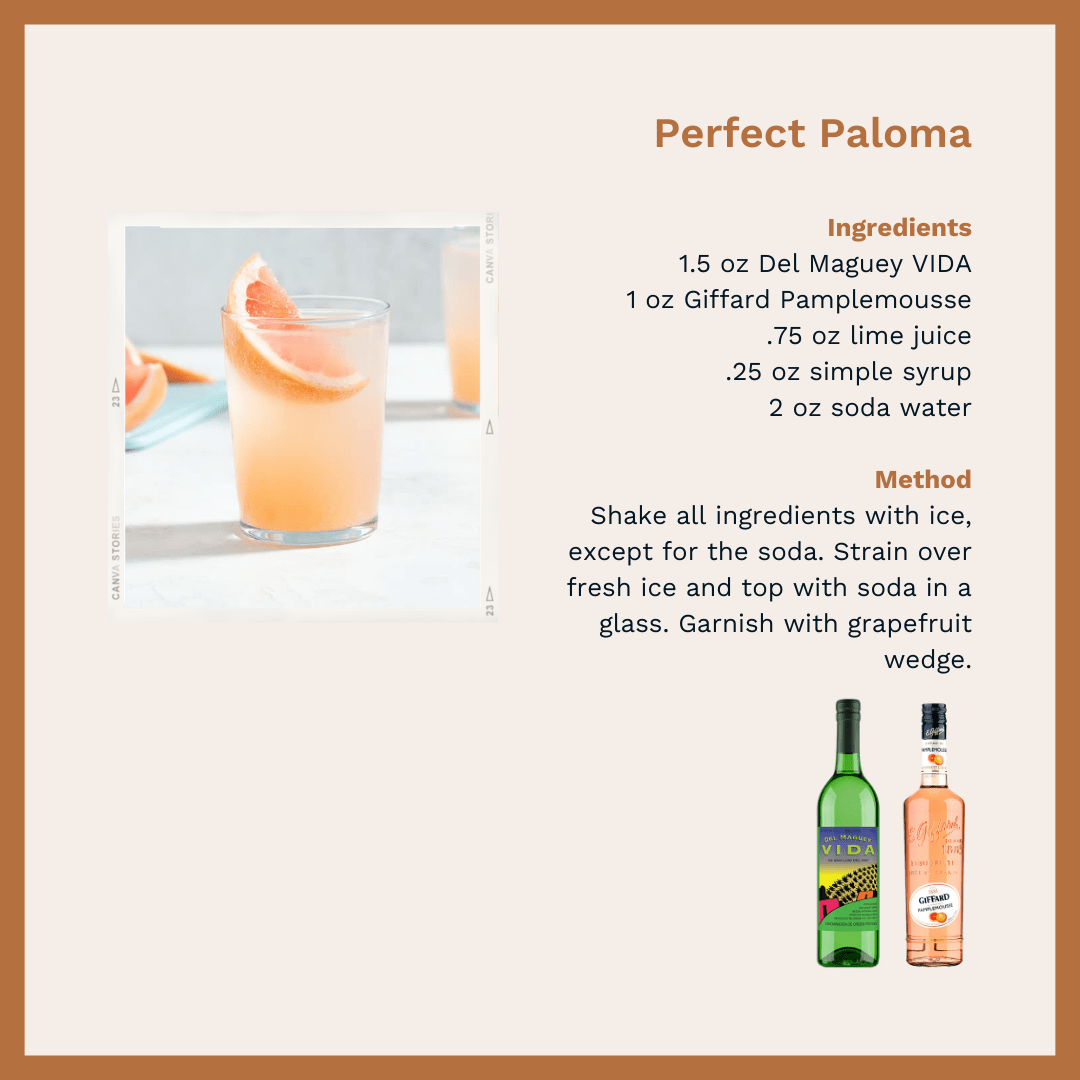 Perfect Paloma Cocktail Set: Del Maguey VIDA + Giffard Pamplemousse