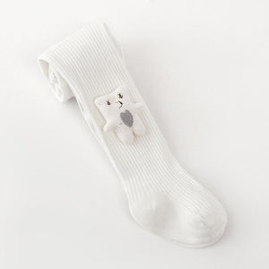 Rainbow Ribbing Leggings Socks PocPockets Bear white 6-12 Months 