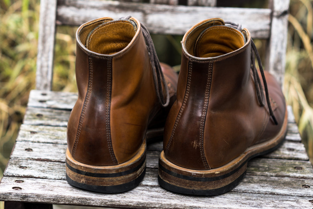 natural shell cordovan boots