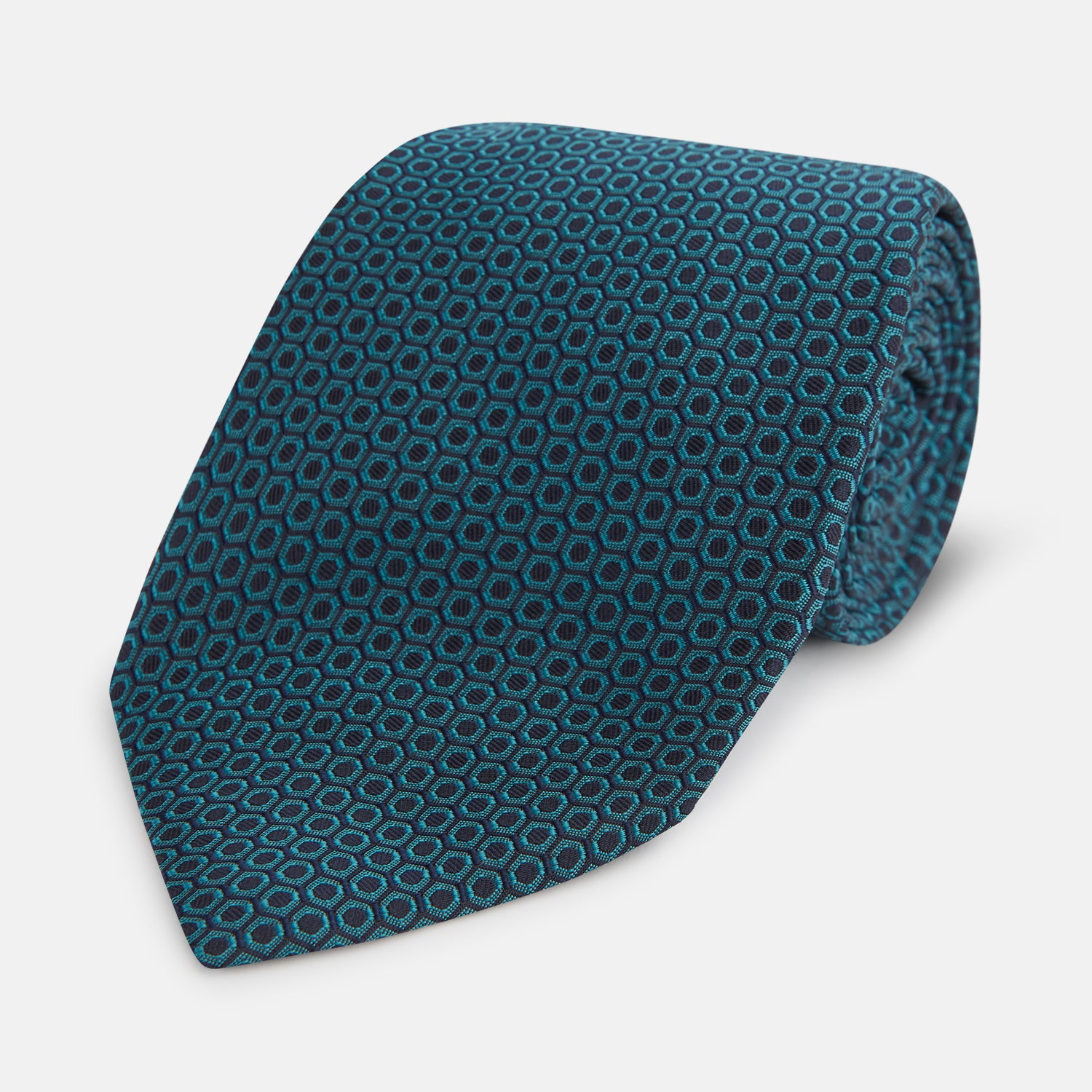 Turquoise Geometric Silk Tie – Turnbull & Asser