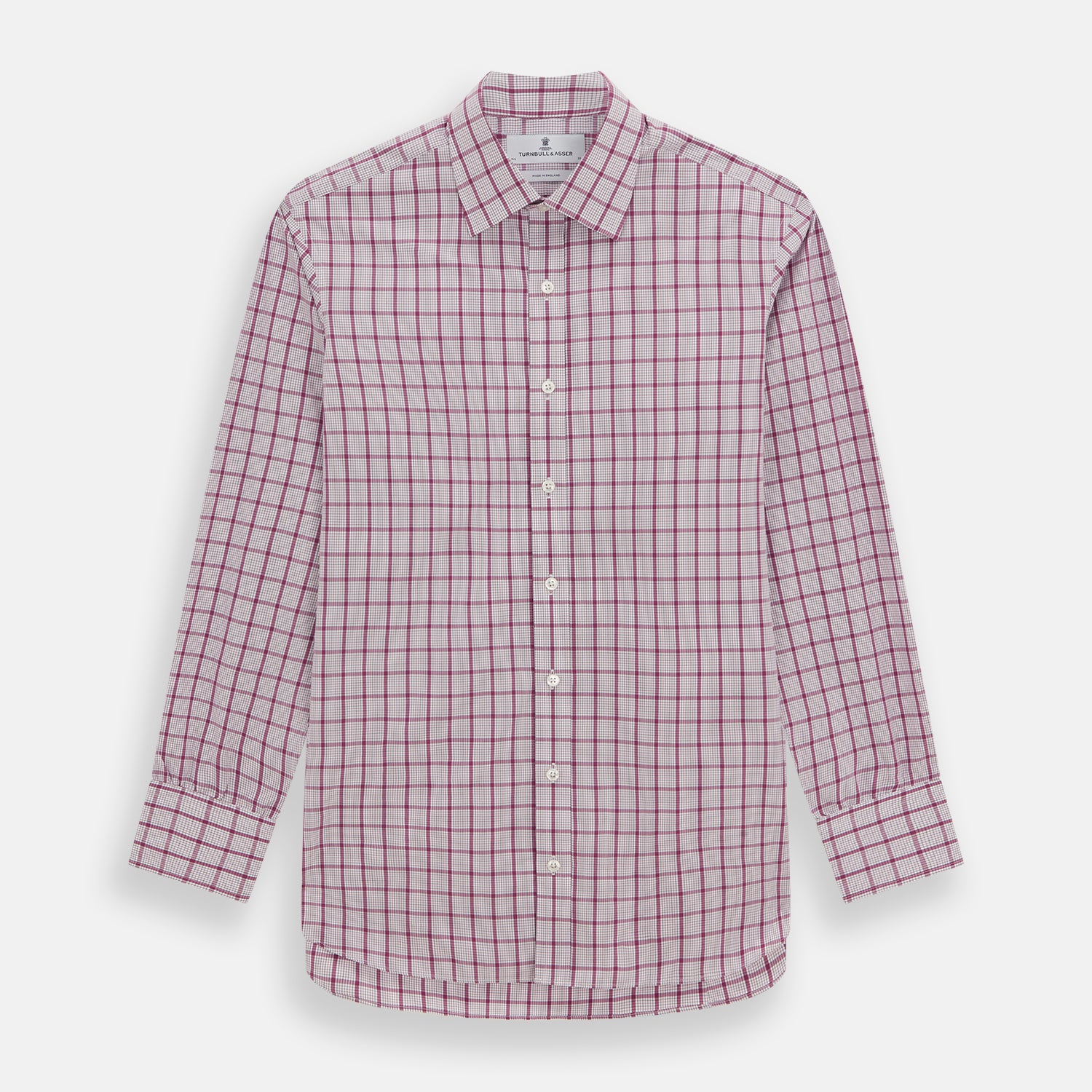 Purple Graph Overlay Check Mayfair Shirt