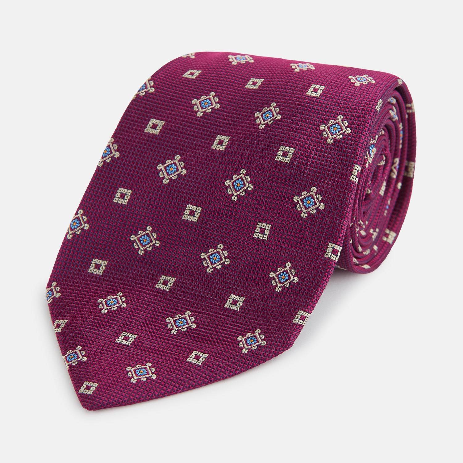 Magenta Motif Silk Tie product