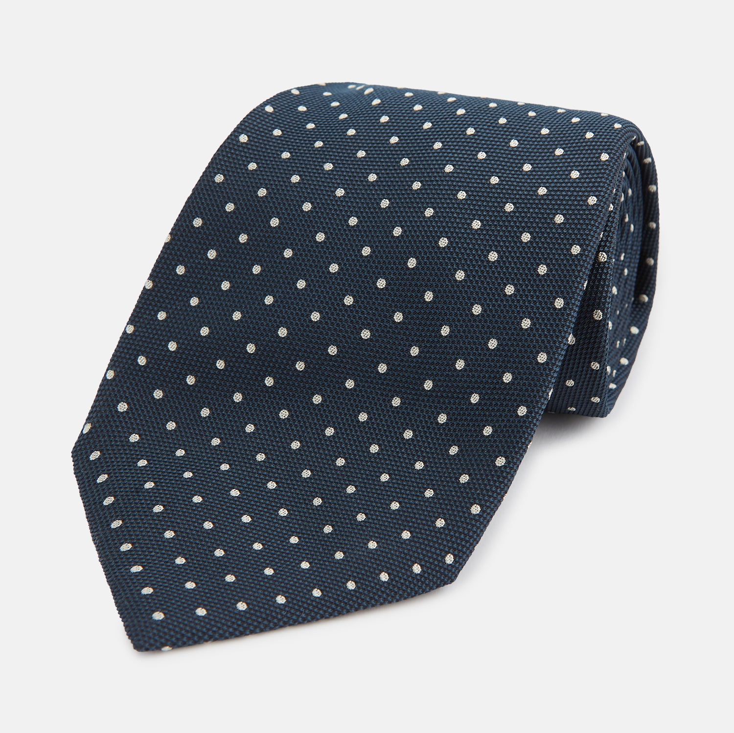 Navy Micro Dot Silk Tie