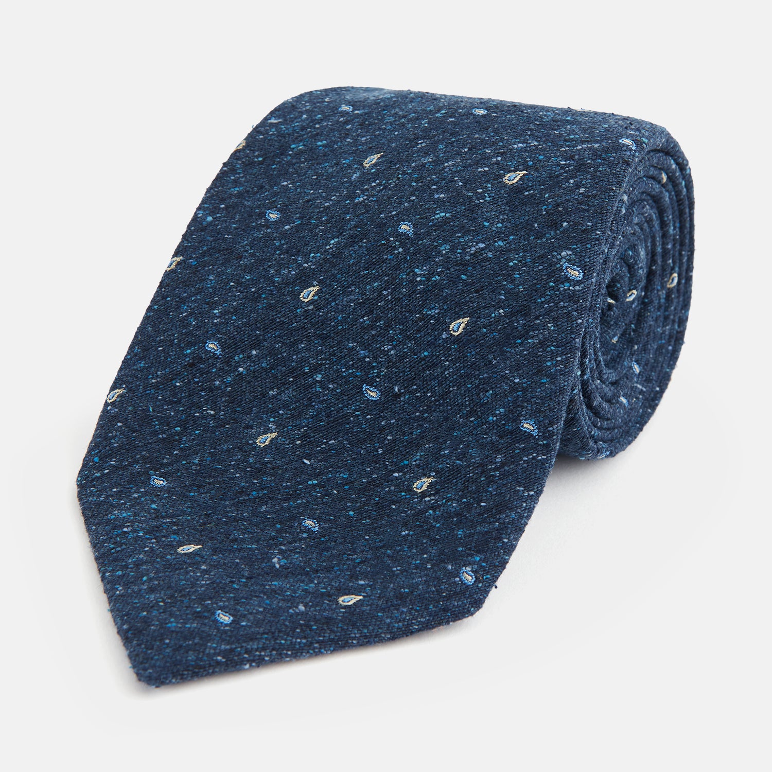 Navy Micro Paisley Silk Tie product