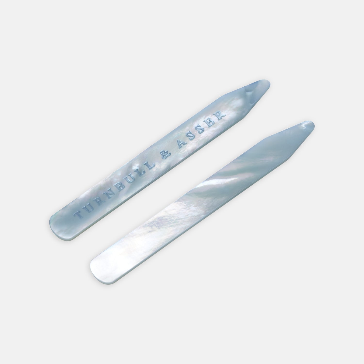 Smoke Mother-of-Pearl Collar Stays | Turnbull & Asser