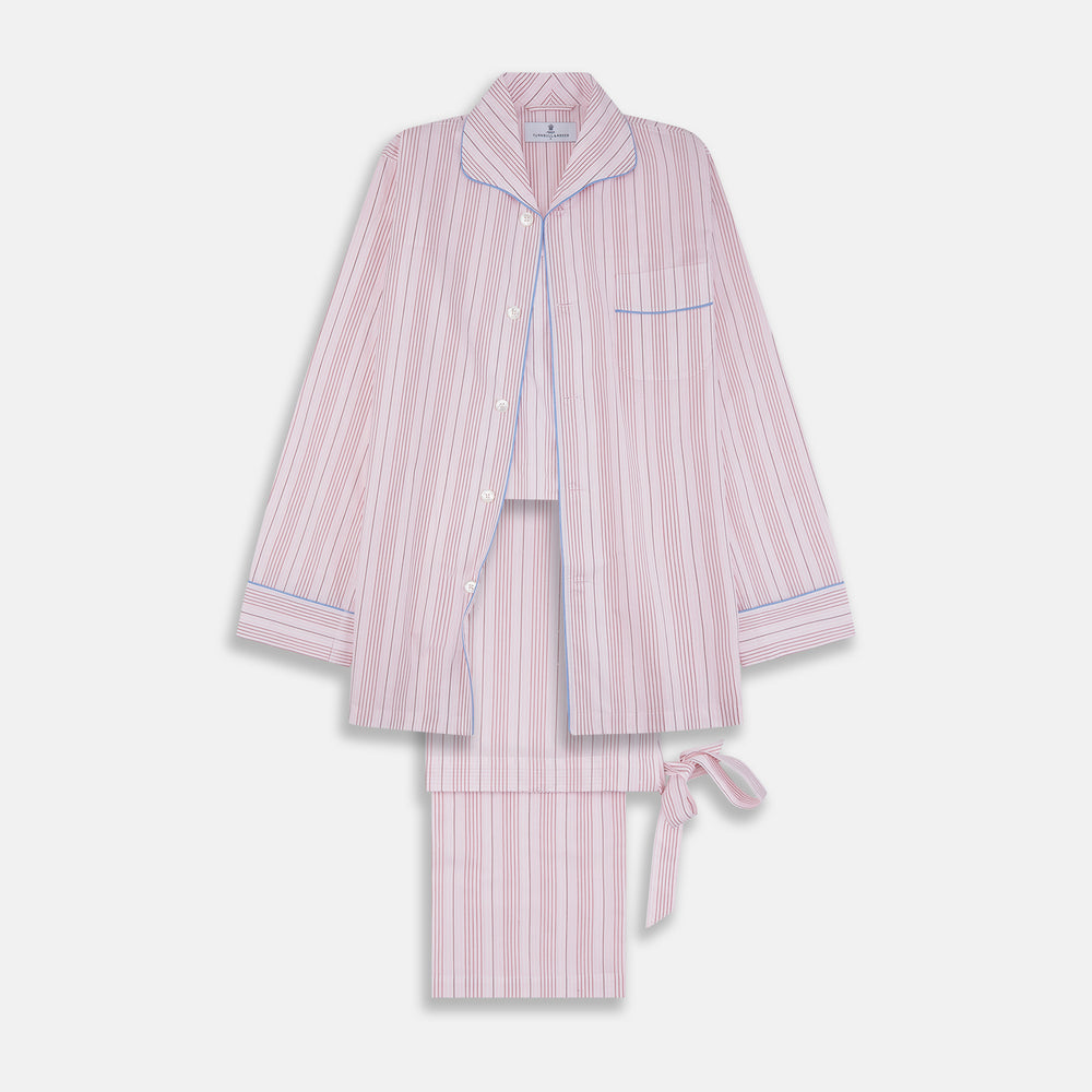 Pink And White Stripe Twill Cotton Pyjama Set – Turnbull & Asser