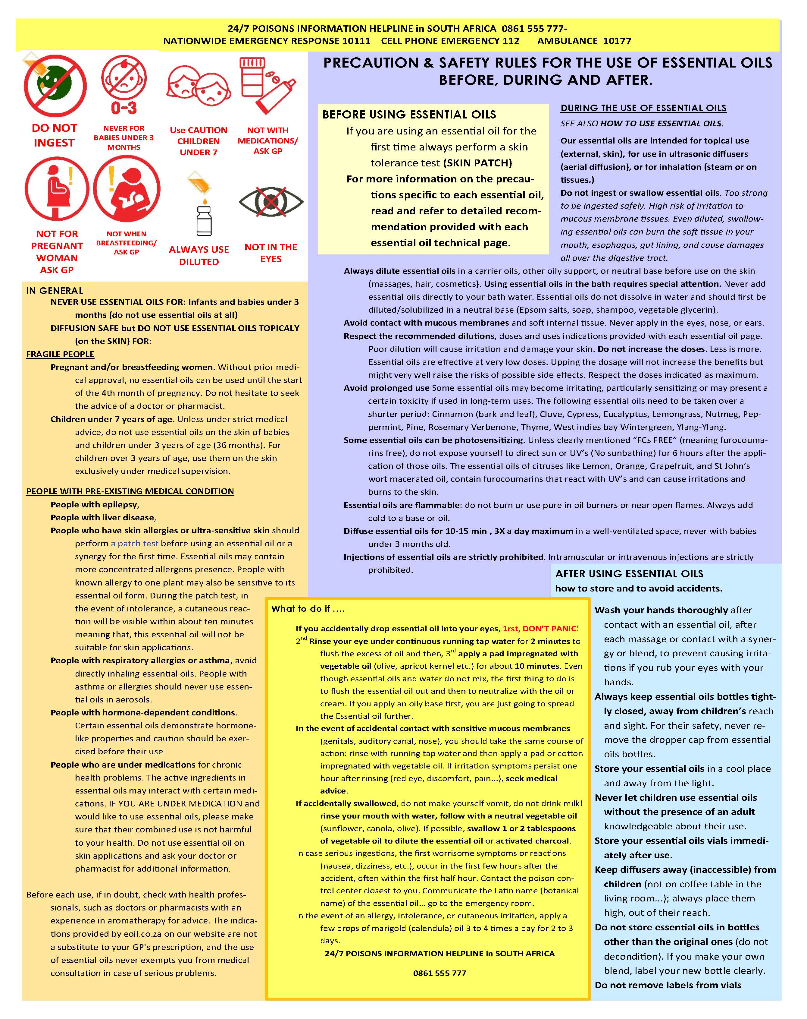 precaution & safety use essential oils from eoil.co.za