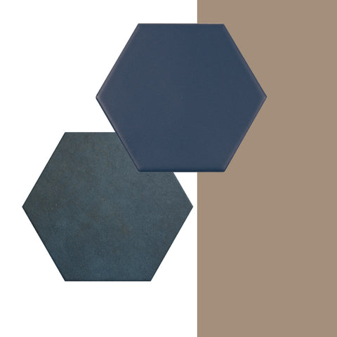 Dulux Colour of the Year paired with dark blue tiles