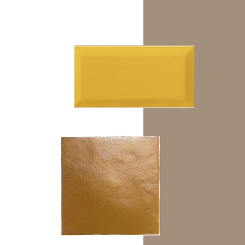 Dulux Colour of the Year paired with gold tiles