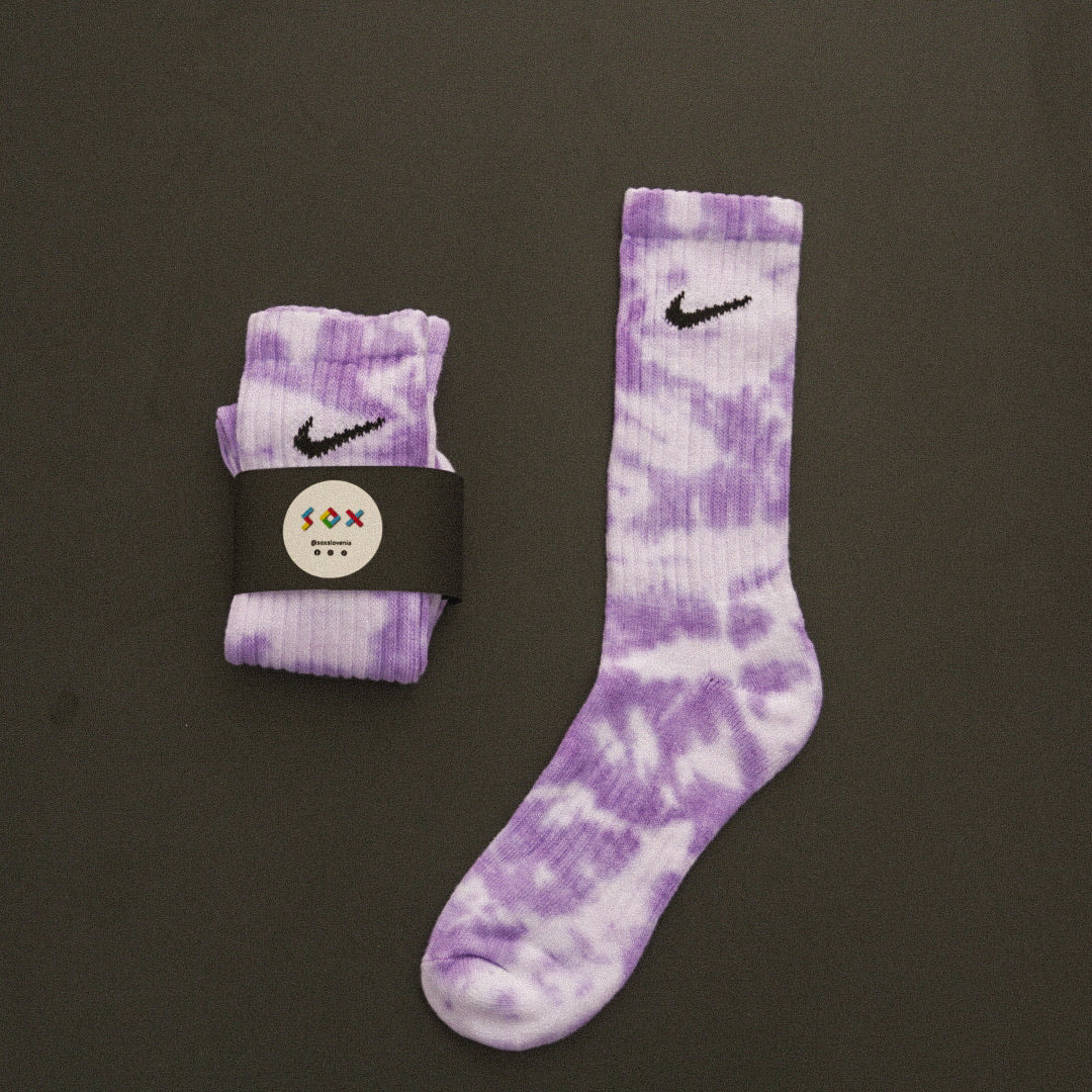 purple tie dye nike socks