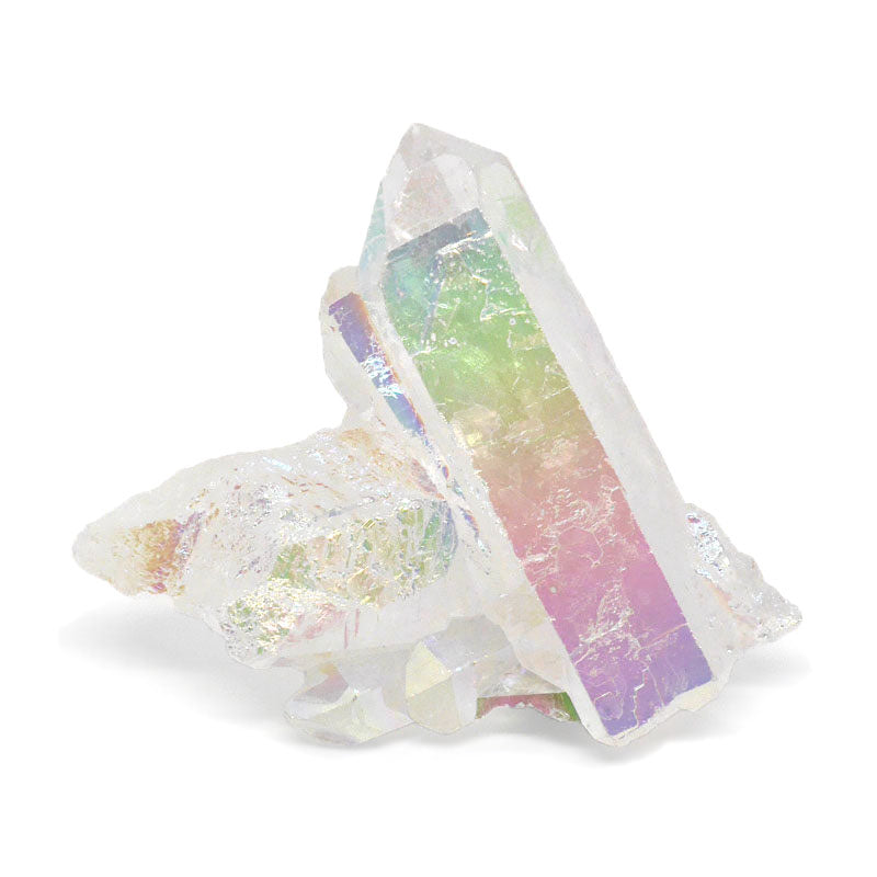 Quartz Aura arc-en-ciel rainbow angel druse brut minéraux cristaux